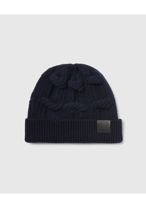 Stella McCartney - Falabella Cable-Knit Beanie, Woman, Navy