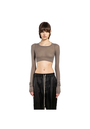 Temple Ls Crop Tee In Viscose Silk Rib