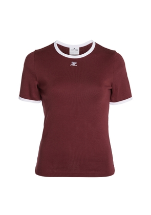 Courrèges Signature Contrast Cotton T-Shirt - Moda Operandi