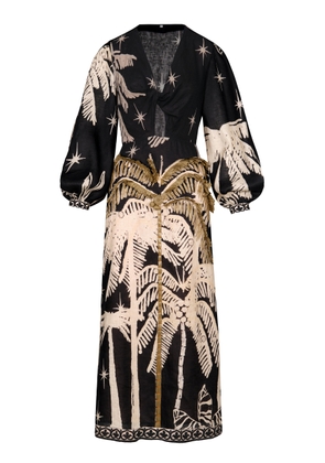 Johanna Ortiz Pradera Geométrica Linen Maxi Dress - Moda Operandi