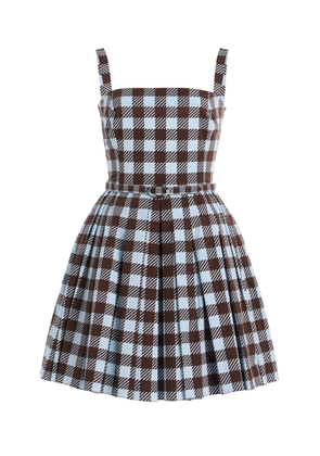 Oscar de la Renta Gingham Sleeveless Cotton-Poplin Mini Dress - Moda Operandi
