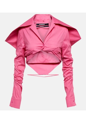 Jacquemus La Chemise Meio cotton cropped shirt