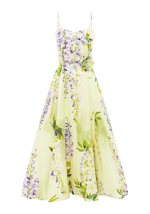 Leo Lin Mariela Embellished Silk-Cotton Midi Dress - Moda Operandi