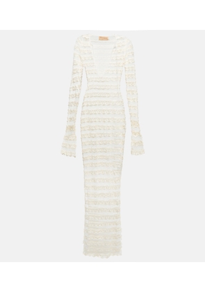 Aya Muse Semi-sheer lace maxi dress