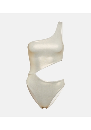 Melissa Odabash Nassau metallic asymmetric swimsuit