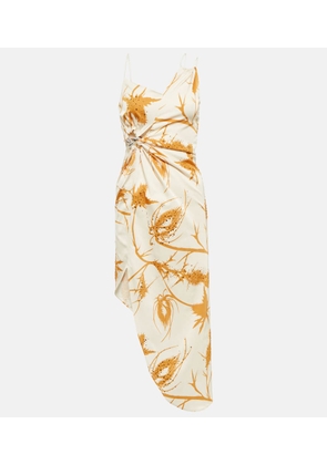 Jacques Wei Asymmetric printed midi dress