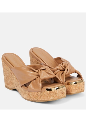 Jimmy Choo Avenue leather wedge sandals