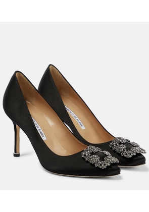 Manolo Blahnik Hangisi 90 embellished satin pumps