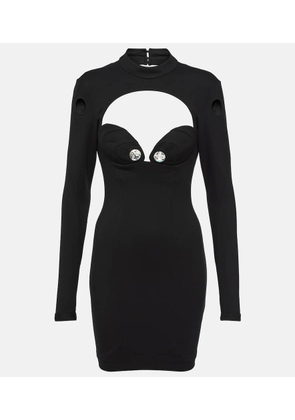 Area Crystal-embellished cutout minidress