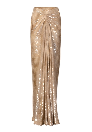 La Fuori Midas Sand Cascade Sequin Skirt - Moda Operandi