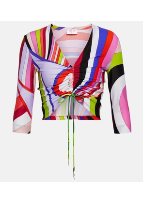 Pucci Iride gathered jersey crop top