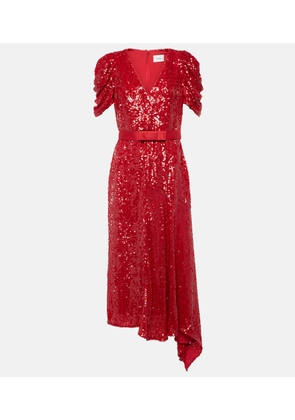 Erdem Asymmetric sequined midi dress