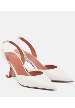Amina Muaddi Holli 70 leather slingback pumps