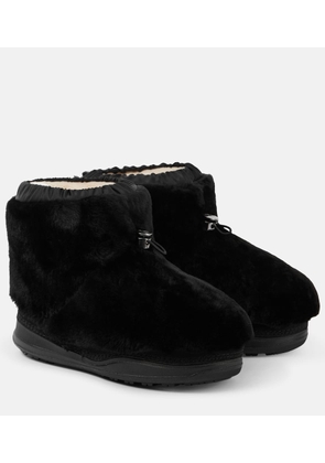 Bogner Shearling-trimmed leather ankle boots