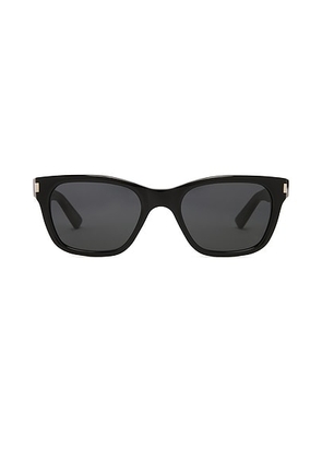 Saint Laurent Rectangular Sunglasses in Black - Black. Size all.