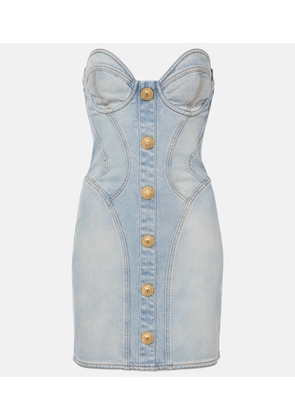 Balmain Denim bustier dress