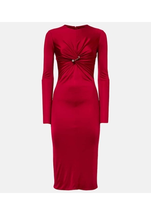 Versace Safety Pin gathered jersey midi dress