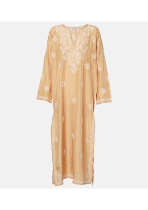 Juliet Dunn Embroidered silk kaftan