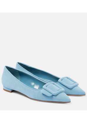 Manolo Blahnik Maysalepumpflat suede ballet flats