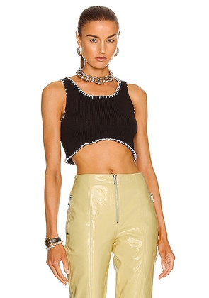 Aisling Camps Blanket Stitch Top in Black & White - Black. Size M (also in ).