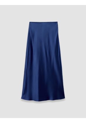 Isaak Long Silk Satin Skirt - Shorter / 36