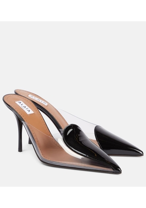 Alaia Le Cour Abstrait 90 patent leather mules