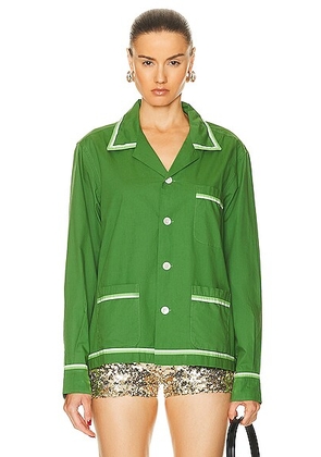 BODE Top Sheet Long Sleeve Shirt in Green - Green. Size XXS (also in ).