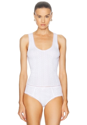 Cou Cou Intimates The Scoop Tank Top in White - White. Size S (also in ).