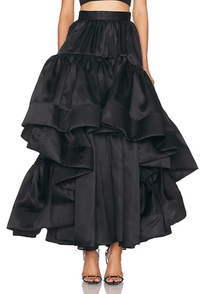 Christopher John Rogers Ruffle Maxi Skirt in Black - Black. Size 4 (also in ).