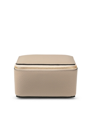 Smythson Large Square Trinket Case In Panama In Sandstone