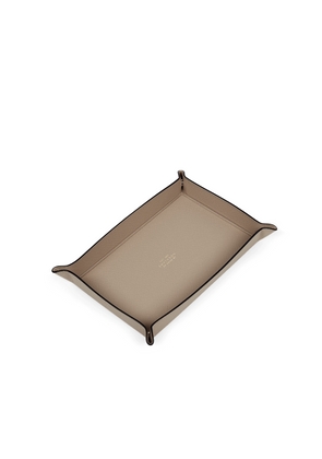 Smythson Small Rectangular Trinket Tray In Panama In Sandstone