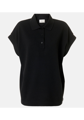 Saint Laurent Cassandre cotton-blend pique polo shirt