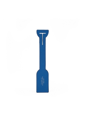 Smythson Travel Tag In Panama In Cerulean