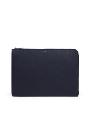 Smythson Large Laptop Case In Panama In Navy