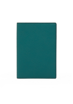 Smythson Passport Cover In Panama In Petrol