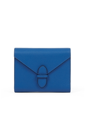 Smythson Double Playing Cards Case In Panama In Cerulean