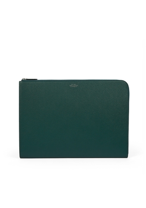 Smythson Large Laptop Case In Panama In Forest