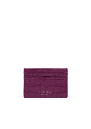 Smythson Flat Card Holder In Mara In Purple