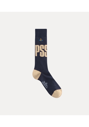 Vivienne Westwood Pssst! Sock Pssst! Navy Blue 4-5 Unisex