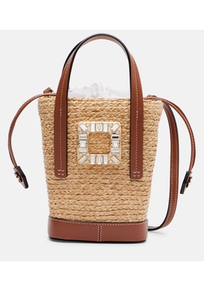 Roger Vivier RV Skate Mini raffia bucket bag