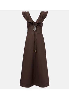Zimmermann Rhiannon ruffled linen midi dress