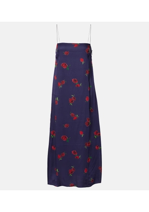 Khaite Sicily printed twill slip dress