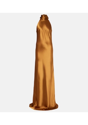 Galvan Sienna halterneck satin gown