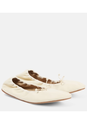 The Row Leather ballet flats