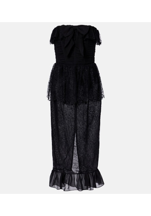 Alessandra Rich Lace and silk georgette bustier dress