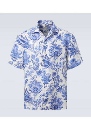 Etro Paisley linen bowling shirt