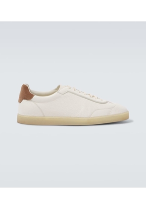 Brunello Cucinelli Suede-trimmed leather sneakers