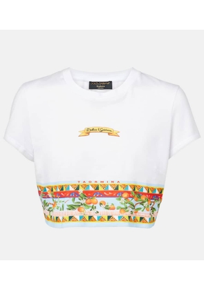 Dolce&Gabbana Cropped printed cotton T-shirt