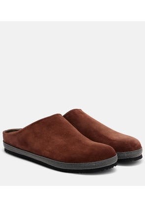 Brunello Cucinelli Monili suede clogs