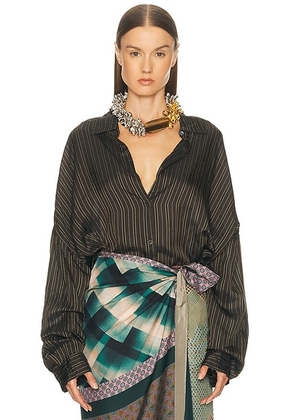 Dries Van Noten Casia Shirt in Brown - Brown. Size M (also in ).